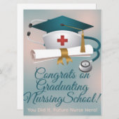 Congratulations on Graduating Nursing School Card Feestdagenkaart (Voorkant / Achterkant)