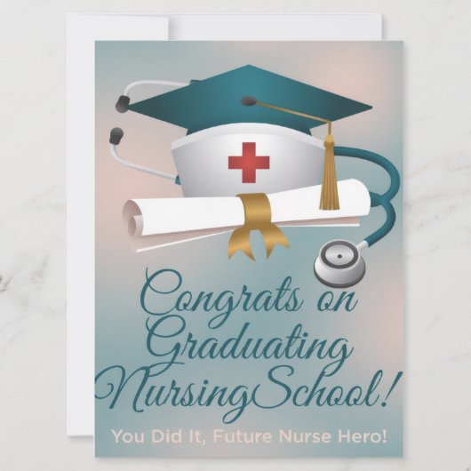 Congratulations on Graduating Nursing School Card Feestdagenkaart (Voorkant)