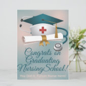 Congratulations on Graduating Nursing School Card Feestdagenkaart (Staand voorkant)