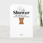 Congratulations on New Baby Boy Poem Bear Themed Kaart (Achterkant)