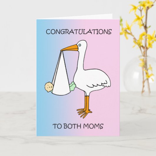 Congratulations on New Baby to Female Couple Kaart (Gele Bloem)