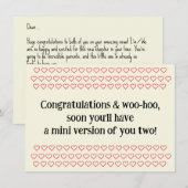 Congratulations On Pregnancy, w. Sample Text, Card (Voorkant / Achterkant)