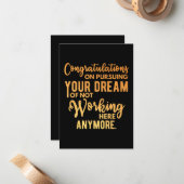 Congratulations on Pursuing Your Dream Notitiekaartje (Voorkant / Achterkant in situ)
