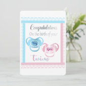congratulations on the birth of twins! feestdagenkaart (Staand voorkant)