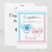 congratulations on the birth of twins! feestdagenkaart (Voorkant / Achterkant)