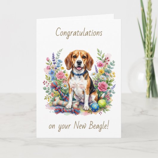 Congratulations on your New Beagle Kaart (Voorkant)