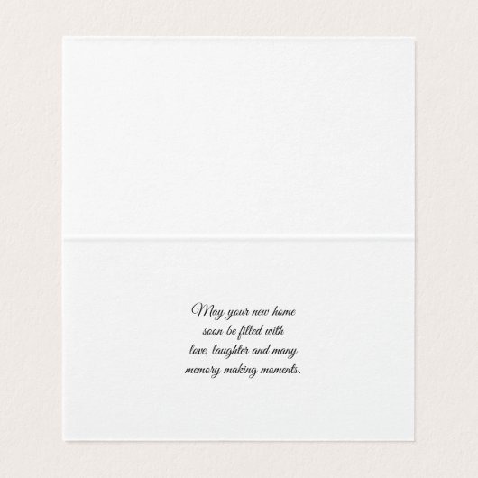 Congratulations on Your New Home Card Kaart (Binnenkant ongevouwen)