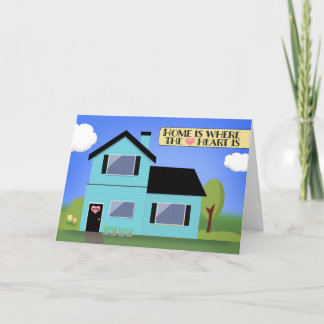 Congratulations on Your New Home Little Blue House Feestdagen Kaart