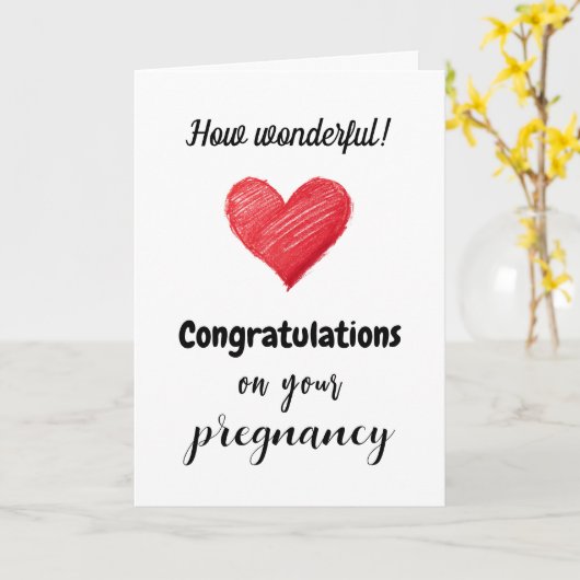 Congratulations on your Pregnancy, Custom Text  Kaart (Gele Bloem)