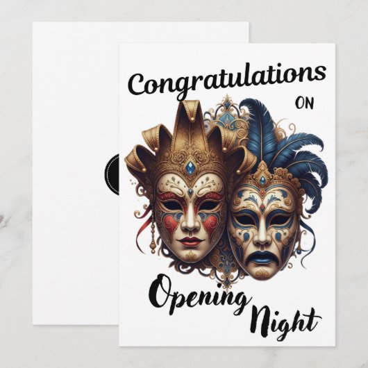 Congratulations on Your Theater Opening Night Bedankkaart (Voorkant / Achterkant)