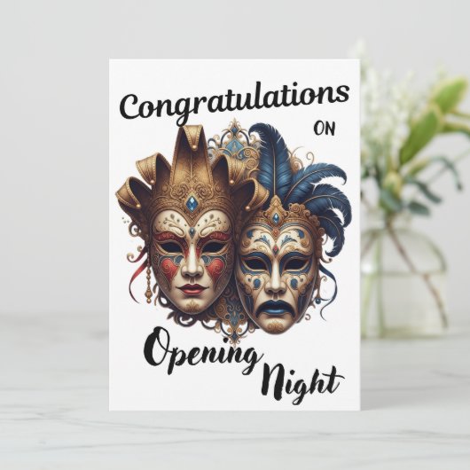 Congratulations on Your Theater Opening Night Bedankkaart (Staand voorkant)