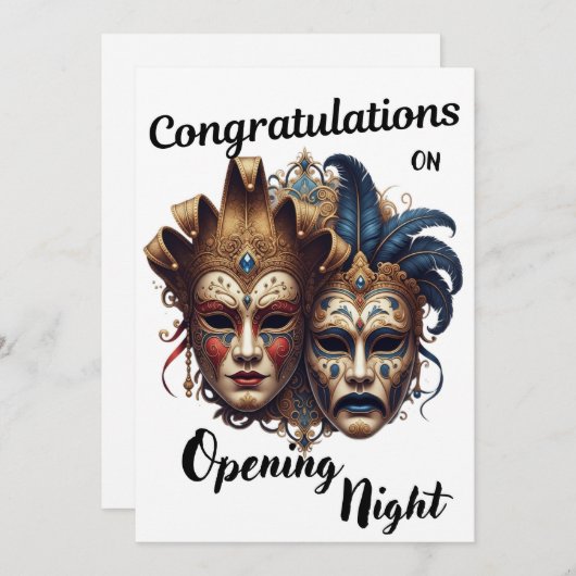 Congratulations on Your Theater Opening Night Bedankkaart (Voorkant / Achterkant)