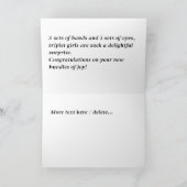 Congratulations On Your Triplet Girls, Custom Kaart (Binnen)