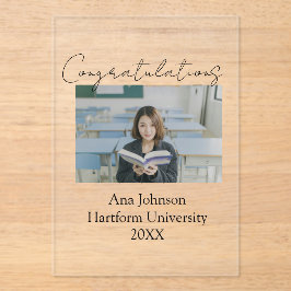 Congratulations photo graduate name university yea acryl uitnodigingen
