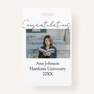Congratulations photo graduate name university yea badge