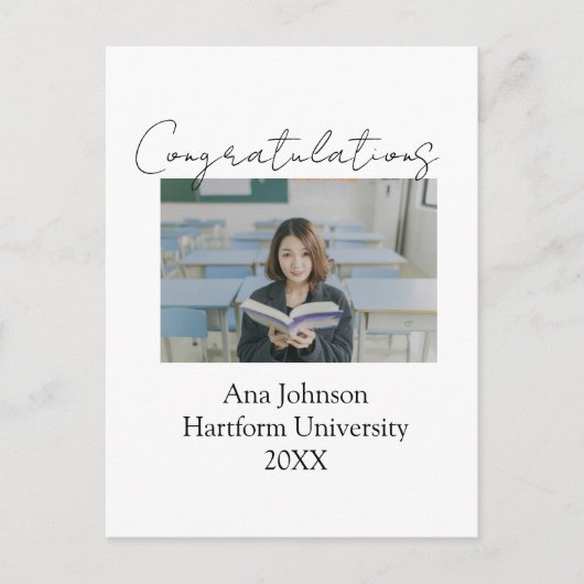 Congratulations photo graduate name university yea briefkaart (Voorkant)