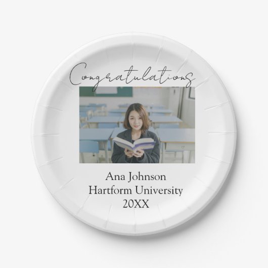 Congratulations photo graduate name university yea papieren bordje (Voorkant)