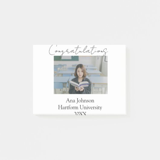 Congratulations photo graduate name university yea post-it® notes (Voorkant)