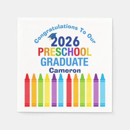 Congratulations Preschool Graduate Custom Party Servet (Voorkant)