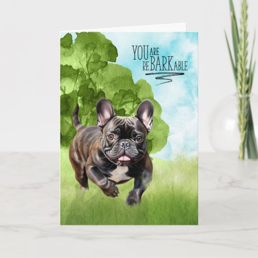 Congratulations reBARKable Brindle French Bulldog Kaart (Voorkant)