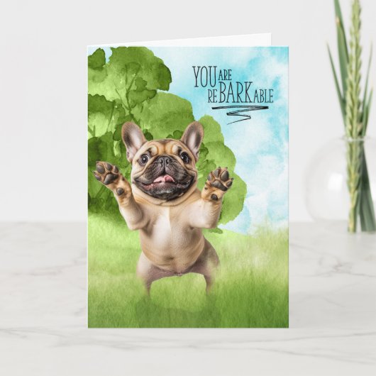 Congratulations reBARKable Tan French Bulldog Kaart (Voorkant)