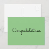congratulations simple minimal text style card briefkaart (Voorkant / Achterkant)
