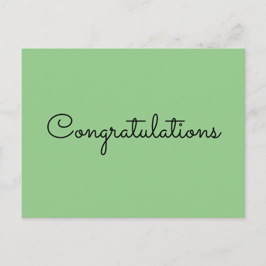congratulations simple minimal text style card briefkaart (Voorkant)
