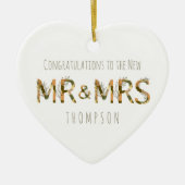 Congratulations to New Mr and Mrs Name Foliage Keramisch Ornament (Voorkant)