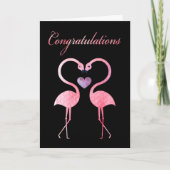 Congratulations Watercolor Pink Flamingos Kaart (Voorkant)