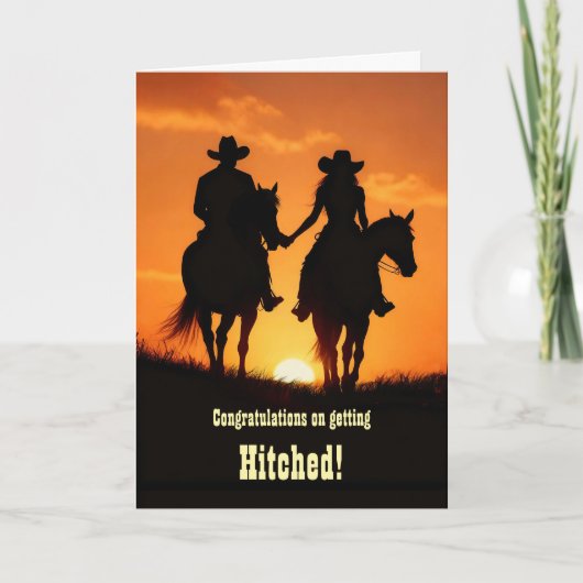 Congratulations Wedding Getting Hitched Country  Kaart (Voorkant)