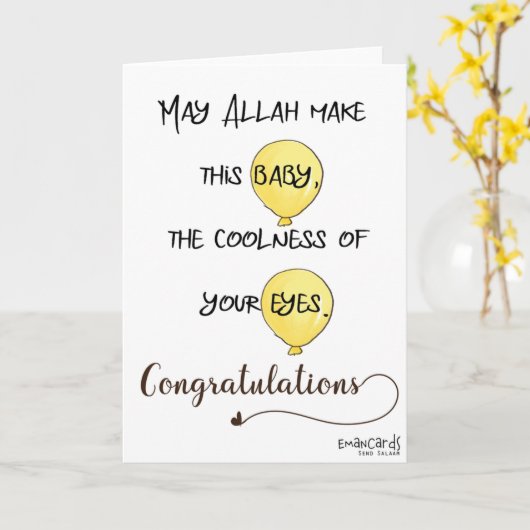 Congratulations with Dua - New Born Kaart (Gele Bloem)