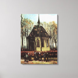 Congregatie die de hervormde kerk in Nuenen verlaa Canvas Afdruk