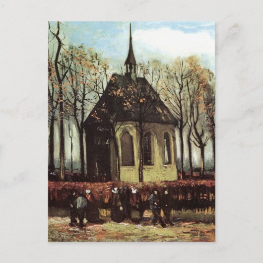 Congregatie in de kerk, Nuenen door Vincent van Go Briefkaart (Voorkant)