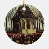 Congregatie in de kerk, Nuenen door Vincent van Go Keramisch Ornament (Achterkant)