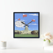 Congres en Pistool praten als varkens een wandklok (Huis)