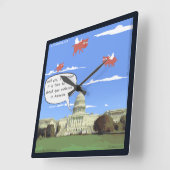 Congres en Pistool praten als varkens een wandklok (Hoek)