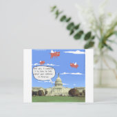 Congres en Pistool Violence Talk when Pigs Fly Briefkaart (Staand voorkant)