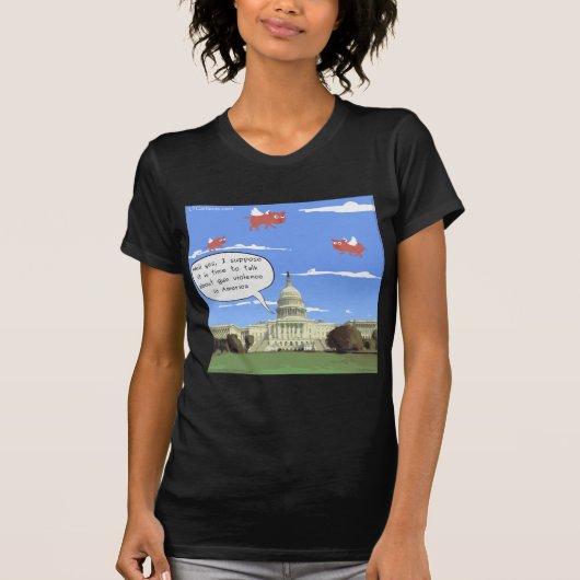 Congres & Geweld met Vuurwapens: Pas Als Varkens V T-shirt (Voorkant)