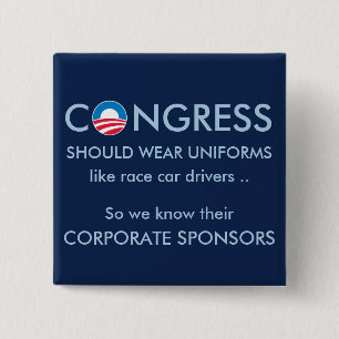 Congres heeft behoefte aan uniformen vierkante button 5,1 cm