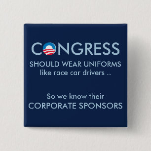 Congres heeft behoefte aan uniformen vierkante button 5,1 cm