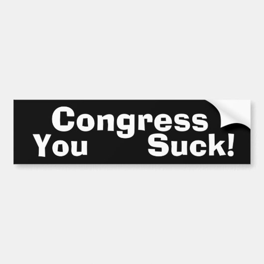 Congres je suck! bumpersticker (Voorkant)