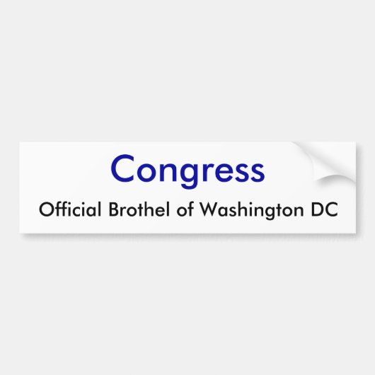 Congres, Officiële Brothel of Washington DC Bumpersticker (Voorkant)