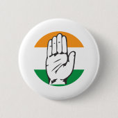 Congres Party of India Hand Symbol Ronde Button 5,7 Cm (Voorkant)
