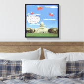 Congres, Pistool Violent & Flying Pigs Canvas Prin (Insitu (Slaapkamer))