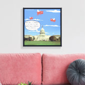 Congres, Pistool Violent & Flying Pigs Canvas Prin Afdruk (Insitu (Woonkamer))