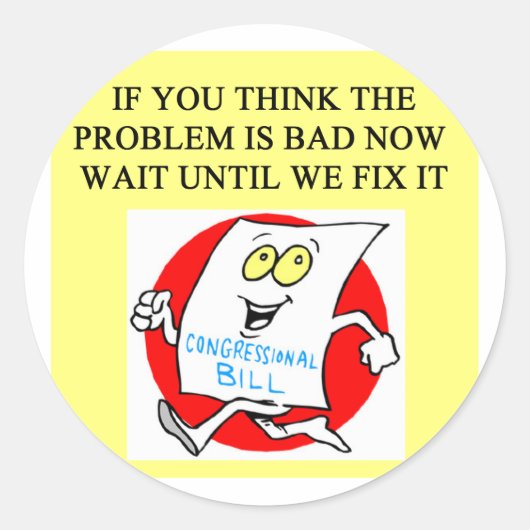 Congres politiek regering is waardeloos ronde sticker (Voorkant)