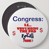 Congres Recall Ronde Button 6,0 Cm (Voorkant /achterkant)