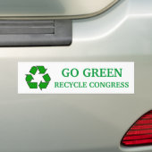Congres recyclen bumpersticker (Op auto)