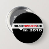 Congres Red wijzigen in 2010 Ronde Button 7,6 Cm (Voorkant /achterkant)