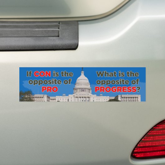 Congres tegen Progress-Bumpersticker Bumpersticker (Op auto)